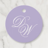 Monogram Lavender Wedding Simple Lila Classic Geschenkanhänger (Vorderseite)