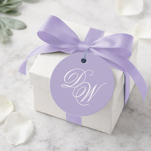 Monogram Lavender Wedding Simple Lila Classic Geschenkanhänger