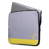 Monogram Lavender Yellow Elegante Laptop-Sieb Laptopschutzhülle (Vorderseite Links)