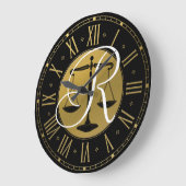 Monogram LAW OFFICE | Scales of Justice Große Wanduhr (Winkel)