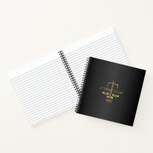 Monogram Lawyer - Schwarz und Gold Notizblock
