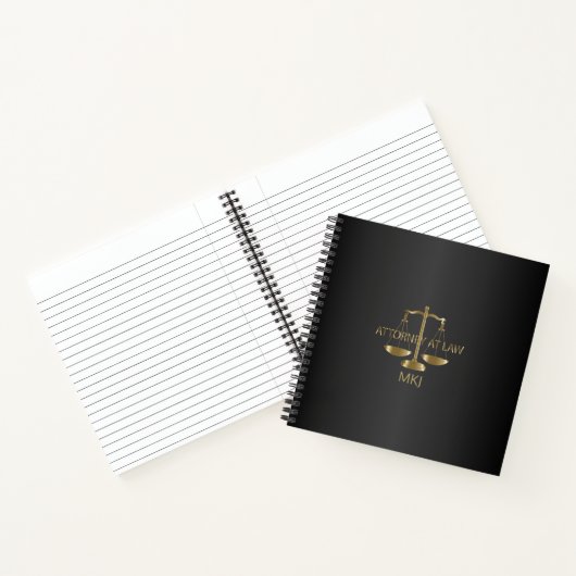Monogram Lawyer - Schwarz und Gold Notizblock (Innenseite)
