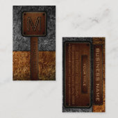 Monogram Leather Look #10 Visitenkarte (Vorne/Hinten)