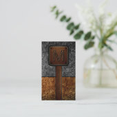 Monogram Leather Look #10 Visitenkarte (Stehend Vorderseite)