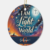 Monogram Lebendige Christliche Halloween Bibelvers Keramik Ornament (Links)