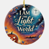 Monogram Lebendige Christliche Halloween Bibelvers Keramik Ornament (Hinten)