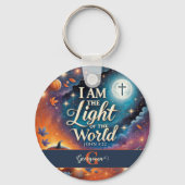 Monogram Lebendige Christliche Halloween Bibelvers Schlüsselanhänger (Rückseite)