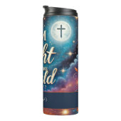 Monogram Lebendige Christliche Halloween Bibelvers Thermosbecher (Nach rechts gedreht)