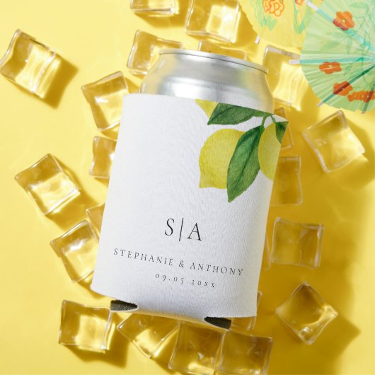 Monogram Lemon Citrus Branch Greenerity Wedding Dosenkühler (In Situ Sommer)