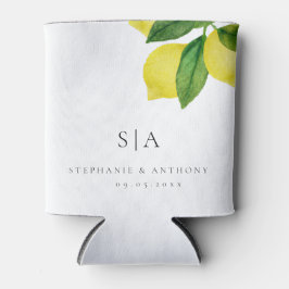 Monogram Lemon Citrus Branch Greenerity Wedding Dosenkühler