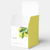 Monogram Lemon Citrus Branch Greenerity Wedding Geschenkschachtel (Geöffnet)