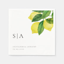 Monogram Lemon Citrus Branch Greenerity Wedding