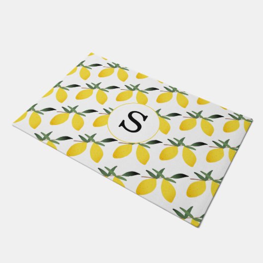 Monogram Lemon Citrus Doormat Fußmatte (Schrägansicht)