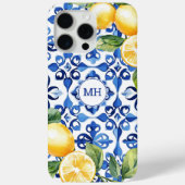 Monogram Lemon Citrus Fruit Elegant Mittelmeer Case-Mate iPhone Hülle (Rückseite)