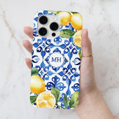 Monogram Lemon Citrus Fruit Elegant Mittelmeer Case-Mate iPhone Hülle
