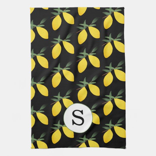Monogram Lemon Citrus Geschirrtuch (Vertikal)