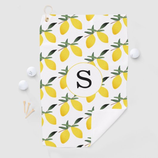 Monogram Lemon Citrus Golfhandtuch (Insitu)