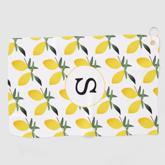 Monogram Lemon Citrus Golfhandtuch (Horizontal)