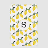 Monogram Lemon Citrus Golfhandtuch (Vorderseite)