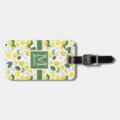 Monogram Lemon Citrus Muster Gepäckanhänger (Vorderseite horizontal)