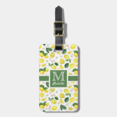 Monogram Lemon Citrus Muster Gepäckanhänger (Vorderseite vertikal)