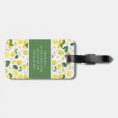 Monogram Lemon Citrus Muster Gepäckanhänger (Rückseite horizontal)