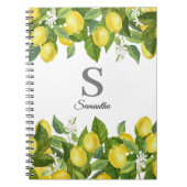 Monogram Lemon Citrus Name Notizblock (Vorderseite)