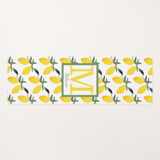 Monogram Lemon Design Yogamatte (Vorderseite (Horizontal))