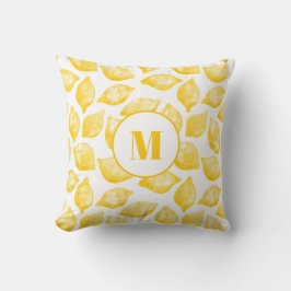 Monogram Lemon Muster Kissen