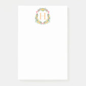 Monogram Lemon Wappen, Pink & Orange Custom Post-it Klebezettel (Vorderseite)