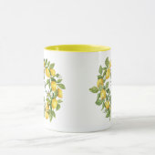 Monogram Lemons Wreath Green Yellow Tasse (Zentrum)