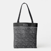 Monogram Leopard Animal Print Black Silver Grau Tasche (Rückseite)