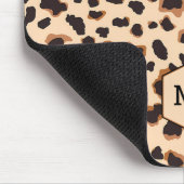 Monogram Leopard Brown Chic Girl Animal Print Mousepad (Ecke)