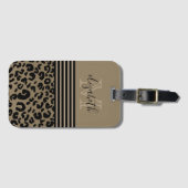 Monogram Leopard Druckstreifen | Gold Black Gepäckanhänger (Vorderseite (Horizontal))