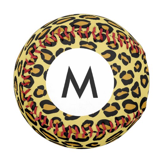 Monogram Leopard Muster Baseball (Vorderseite Links)