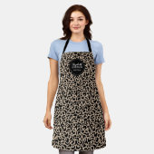 Monogram Leopard Pattern Hair Salon Apron Schürze (Getragen)