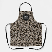 Monogram Leopard Pattern Hair Salon Apron Schürze (Vorderseite)
