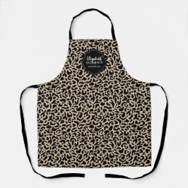 Monogram Leopard Pattern Hair Salon Apron Schürze