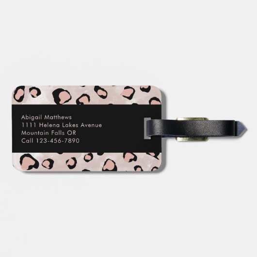 Monogram Leopard Print Gepäckanhänger (Rückseite horizontal)