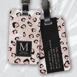 Monogram Leopard Print Gepäckanhänger<br><div class="desc">Mit diesem personalisierten Design,  das sich perfekt für Reisende eignet,  können Sie Ihr Gepäck auftanken</div>