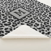 Monogram Leopard Print Initial Elegant Animal Gray Sherpadecke (3/4)