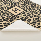 Monogram Leopard Print Initial Elegant Animal Sherpadecke (3/4)