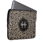 Monogram Leopard Print Laptopschutzhülle (Vorne Rechts)