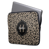 Monogram Leopard Print Laptopschutzhülle (Vorderseite Links)