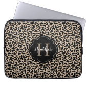 Monogram Leopard Print Laptopschutzhülle (Vorderseite)