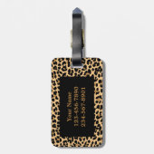 Monogram Leopard Print Lugtag Gepäckanhänger (Rückseite vertikal)
