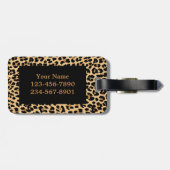 Monogram Leopard Print Lugtag Gepäckanhänger (Rückseite horizontal)