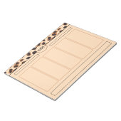 Monogram Leopard Print Modern Brown Black Animal Notizblock (angewinkelt)