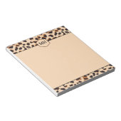 Monogram Leopard Print Modern Brown Black Animal Notizblock (angewinkelt)