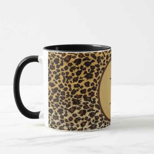 Monogram Leopard Print Pattern Wild Custom Tasse (Links)